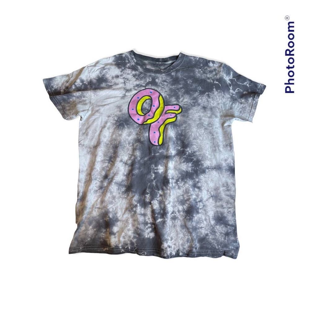ODD FUTURE Donut OF Grey White Tie Dye Tee Shirt Mens Unisex Small‎ Rap Hip Hop